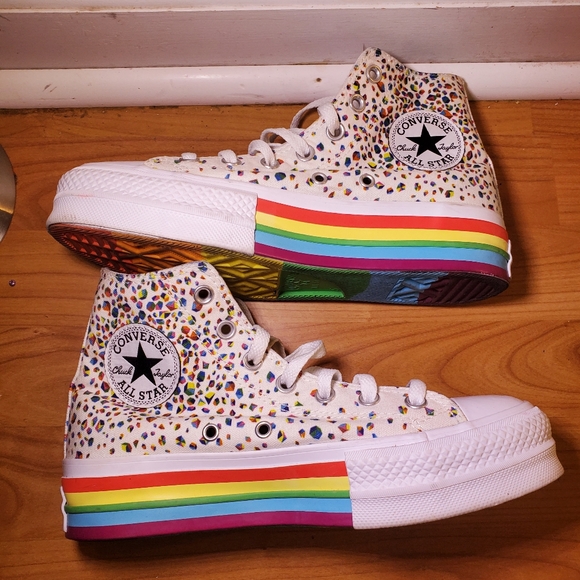 Converse Custom Pride Platform Chuck Taylor All Star By You Unisex Men 7/Women 5 - Picture 9 of 11